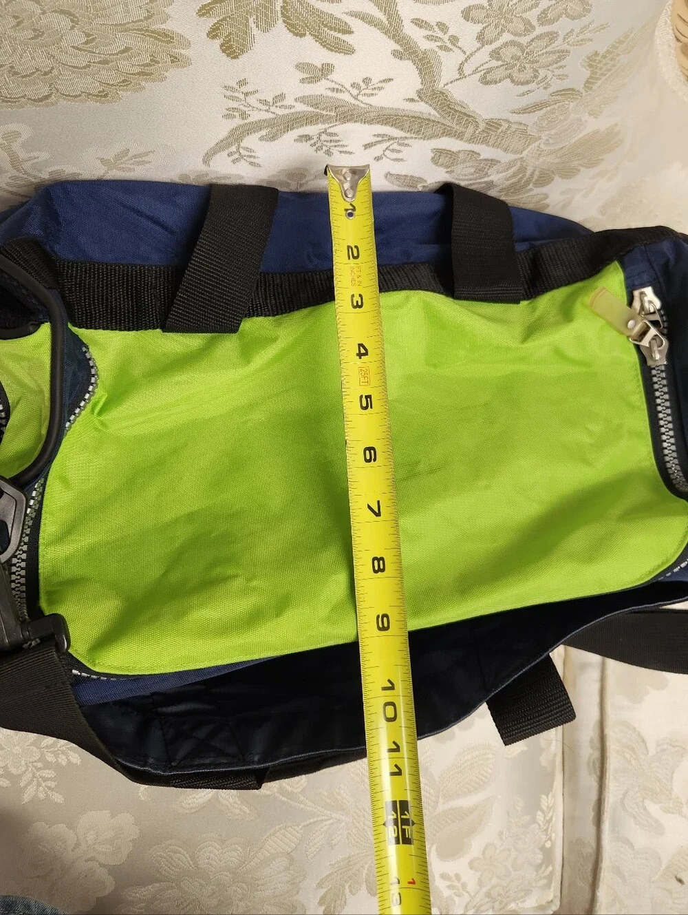 Vintage Disney Channel Duffel Bag Gym Bag Navy Blue Lime Green & Black with Logo